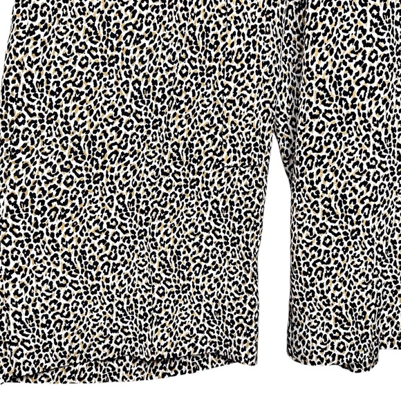 NWT J Crew Wide Leg Crop Pants Leopard Print Silk Tie Waist - Picture 8 of 14